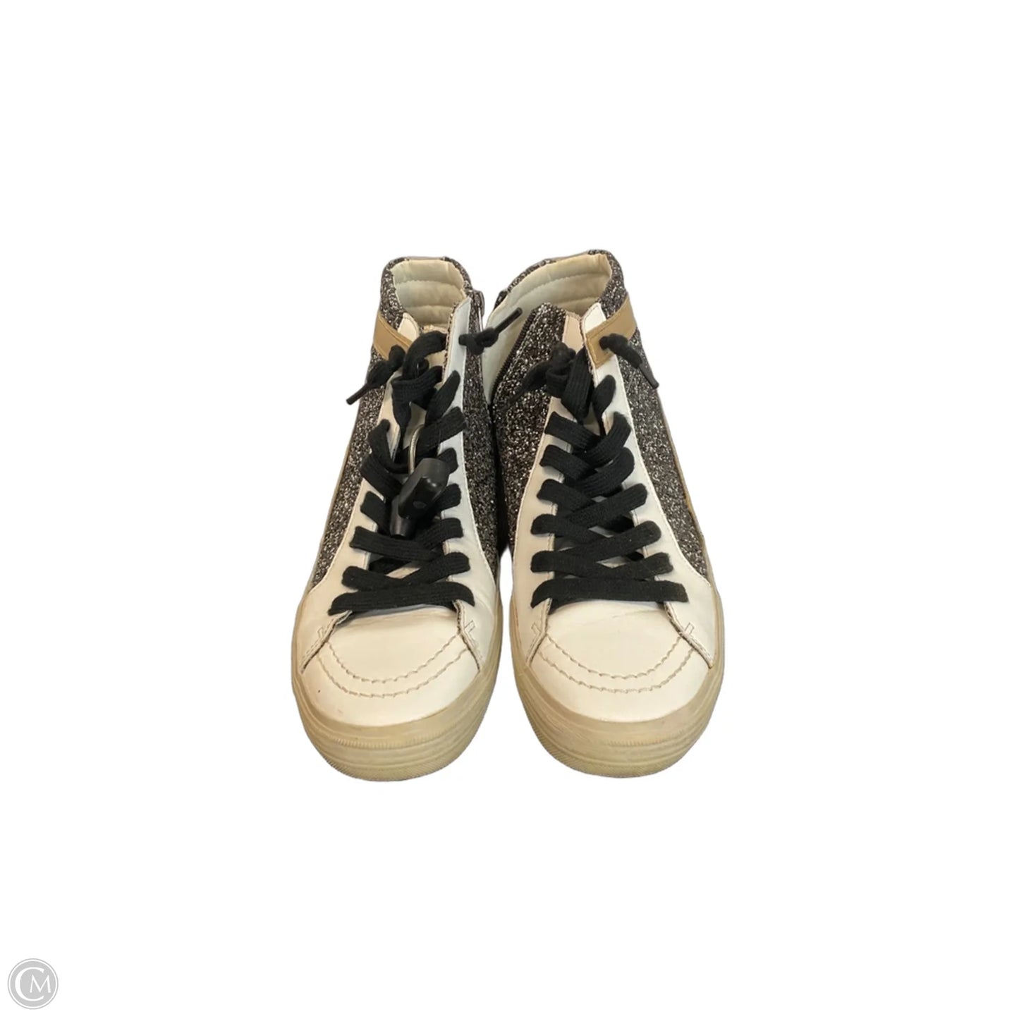 Shoes Sneakers By Shu Shop In Black & Gold, Size: 8.5