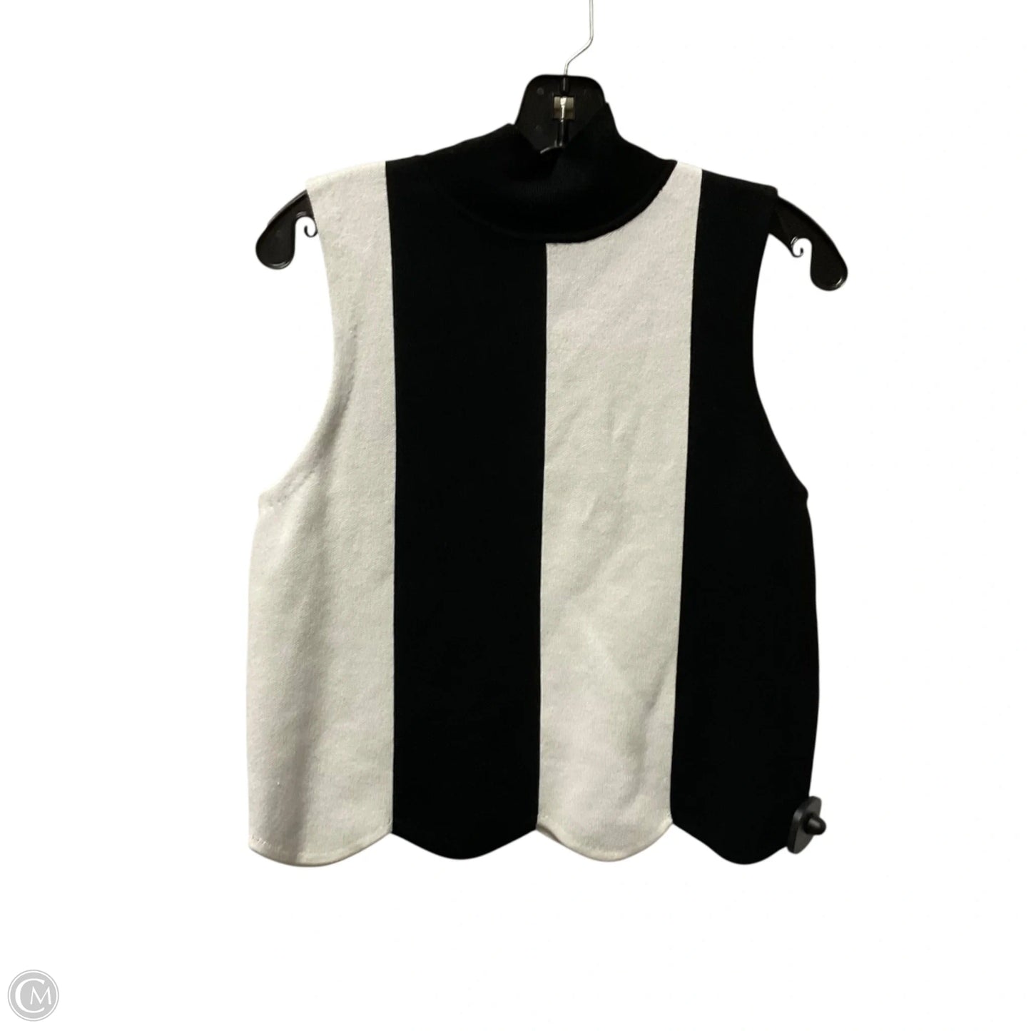 Top Sleeveless By Maeve In Black & White, Size: M