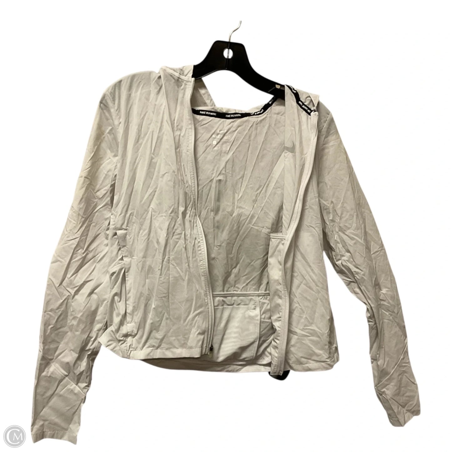 Athletic Jacket By Nike In White, Size: S