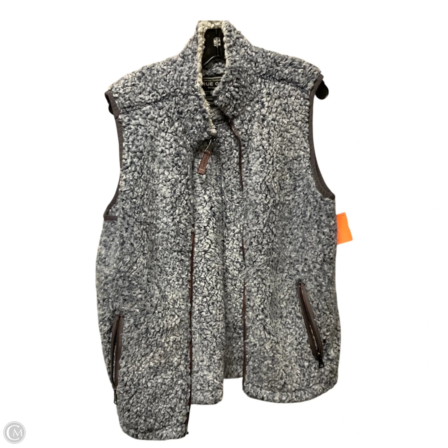 Vest Faux Fur & Sherpa By True Grit In Blue, Size: S