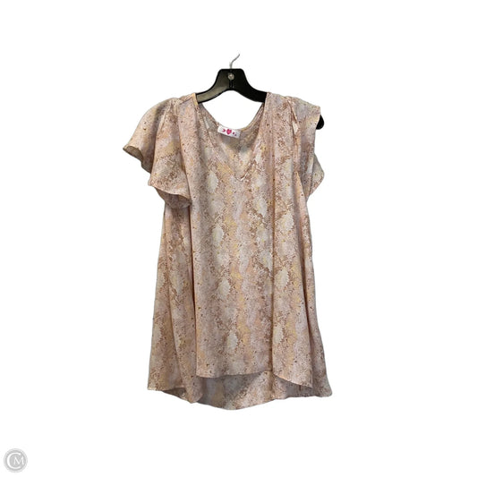 Top Short Sleeve Basic By Buddy Love In Animal Print, Size: Xs
