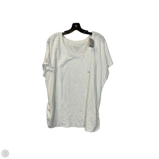Top Short Sleeve By Lane Bryant In White, Size: 18