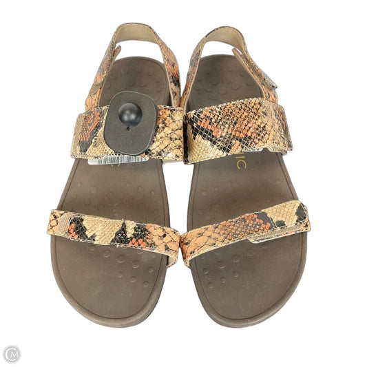 Sandals Heels Wedge By Vionic In Animal Print, Size: 9