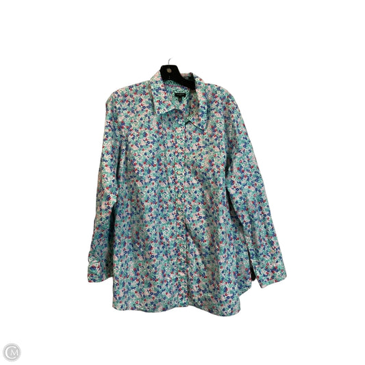 Top Long Sleeve By Talbots In Green, Size: 2x