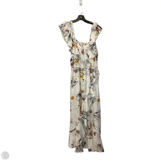 Dress Casual Maxi By Blush In White & Yellow, Size: M