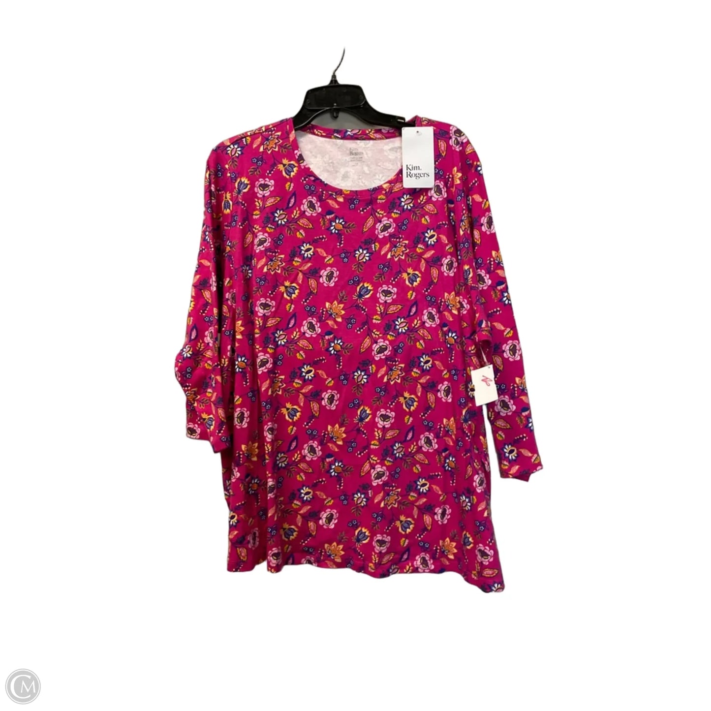 Top Short Sleeve By Kim Rogers In Pink, Size: 3x