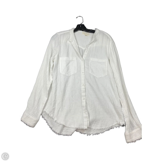 Top Long Sleeve By Cloth & Stone In White, Size: S
