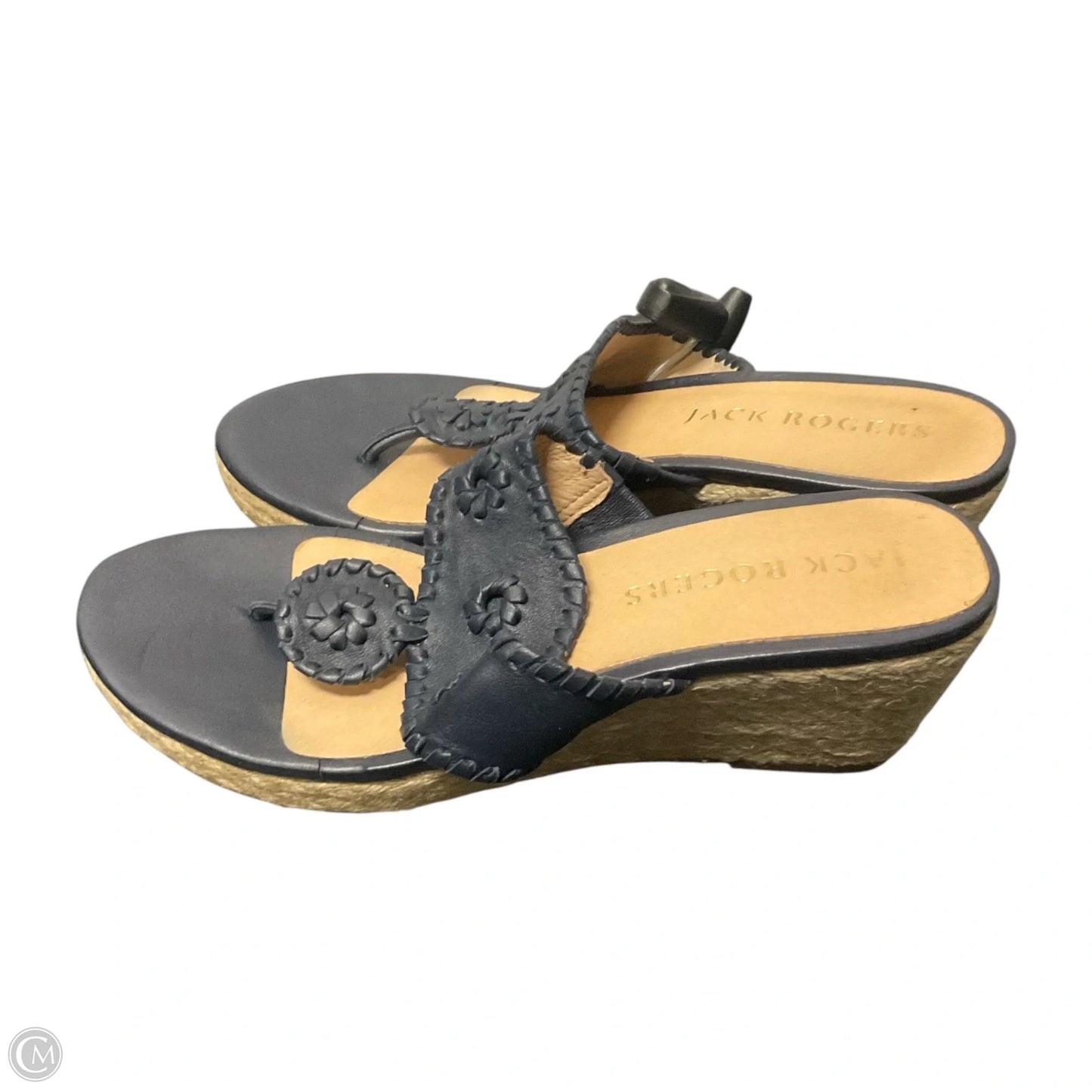 Sandals Heels Wedge By Jack Rogers In Navy, Size: 7.5