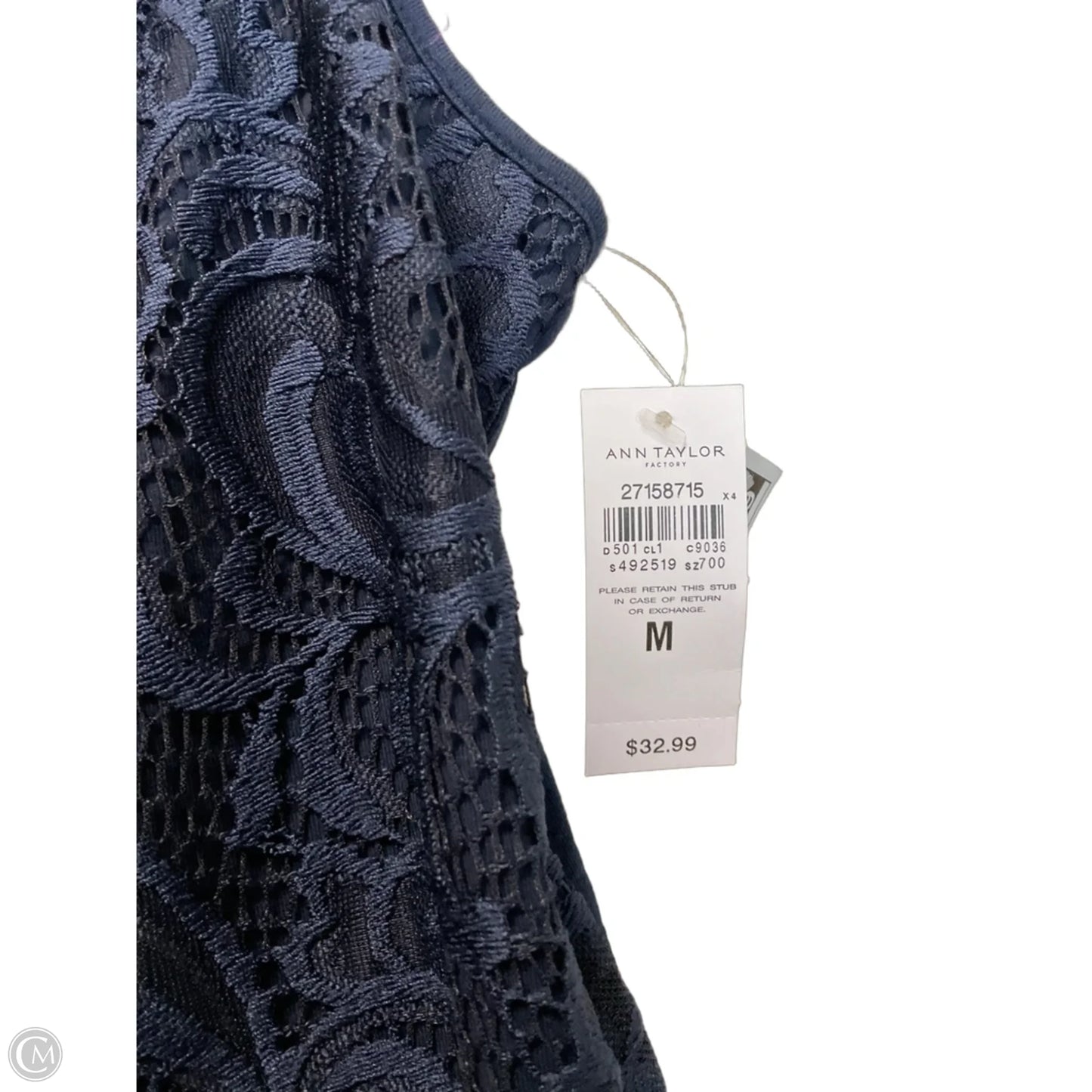 Top Sleeveless By Ann Taylor In Navy, Size: M