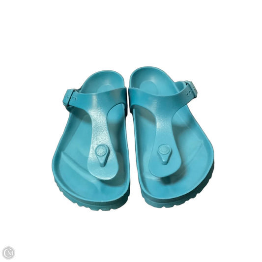 Sandals Flats By Birkenstock In Teal, Size: 6.5