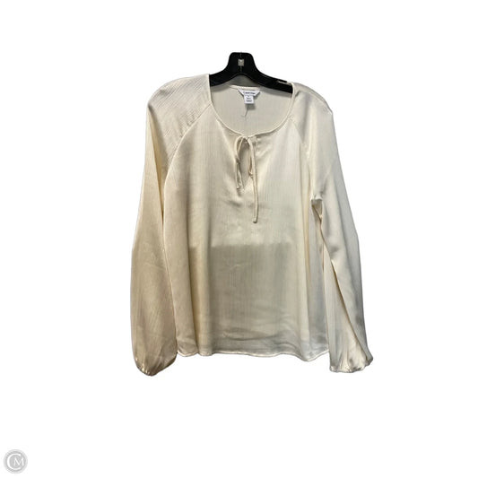 Top Long Sleeve By Calvin Klein In Cream, Size: M