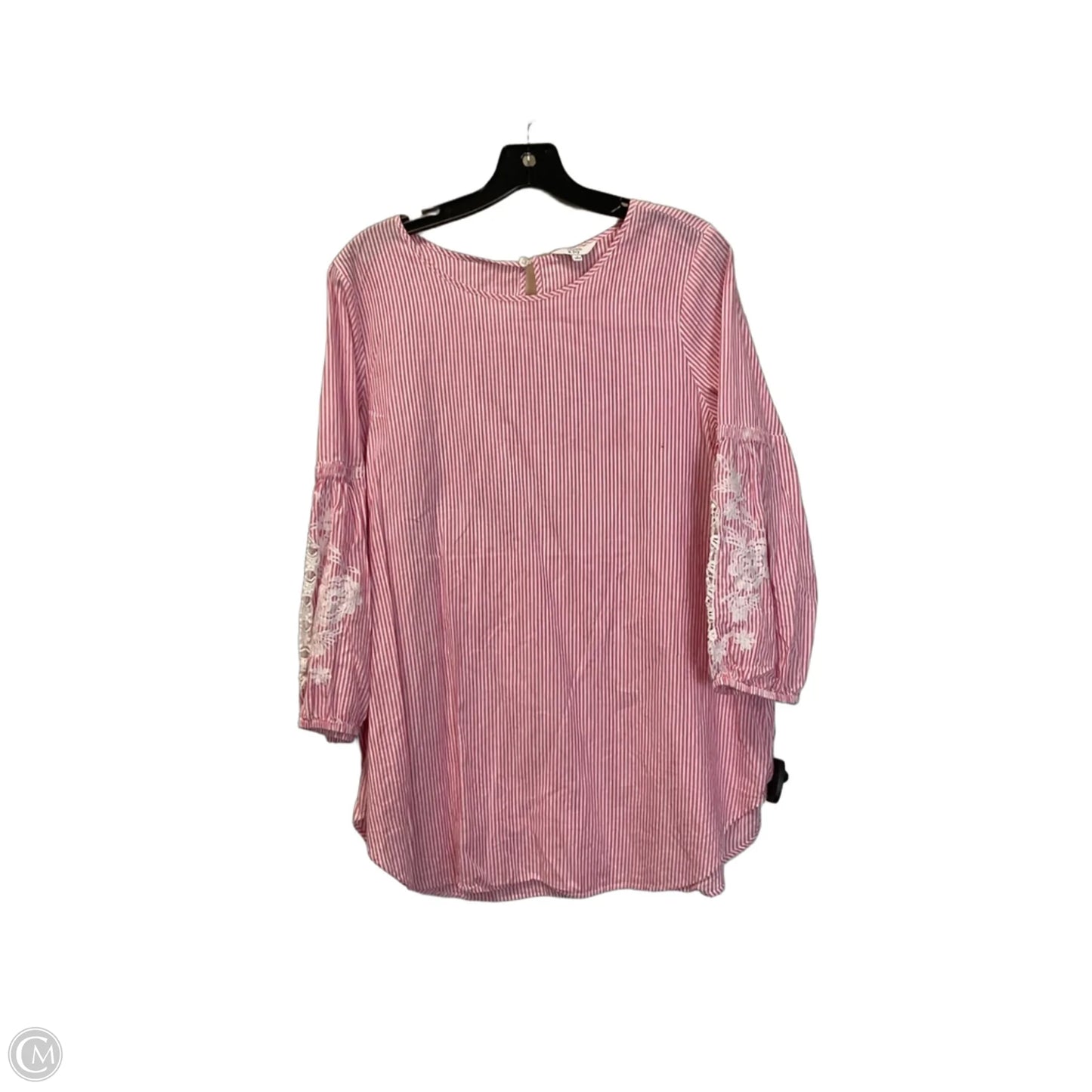 Top 3/4 Sleeve By Crown And Ivy In Pink, Size: L