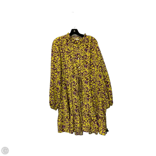 Dress Casual Short By Jodifl In Purple & Yellow, Size: L