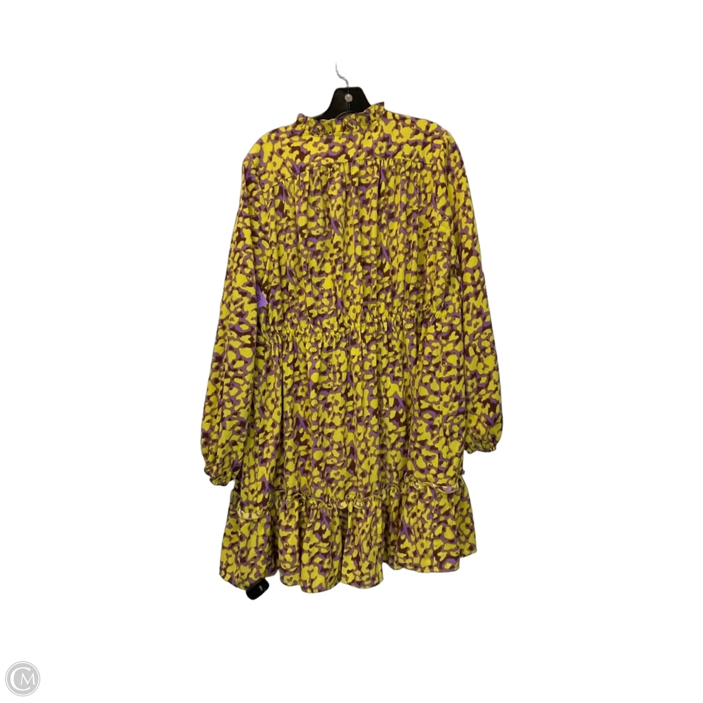 Dress Casual Short By Jodifl In Purple & Yellow, Size: L