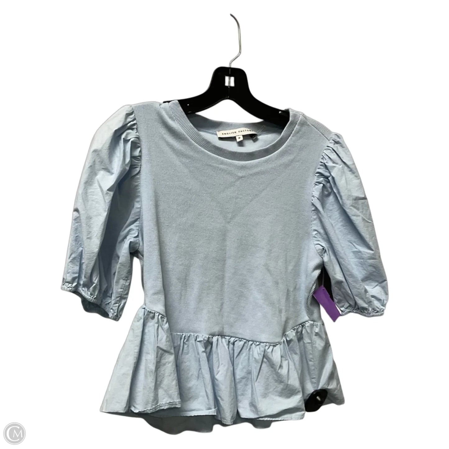 Top Short Sleeve By English Factory In Blue, Size: M