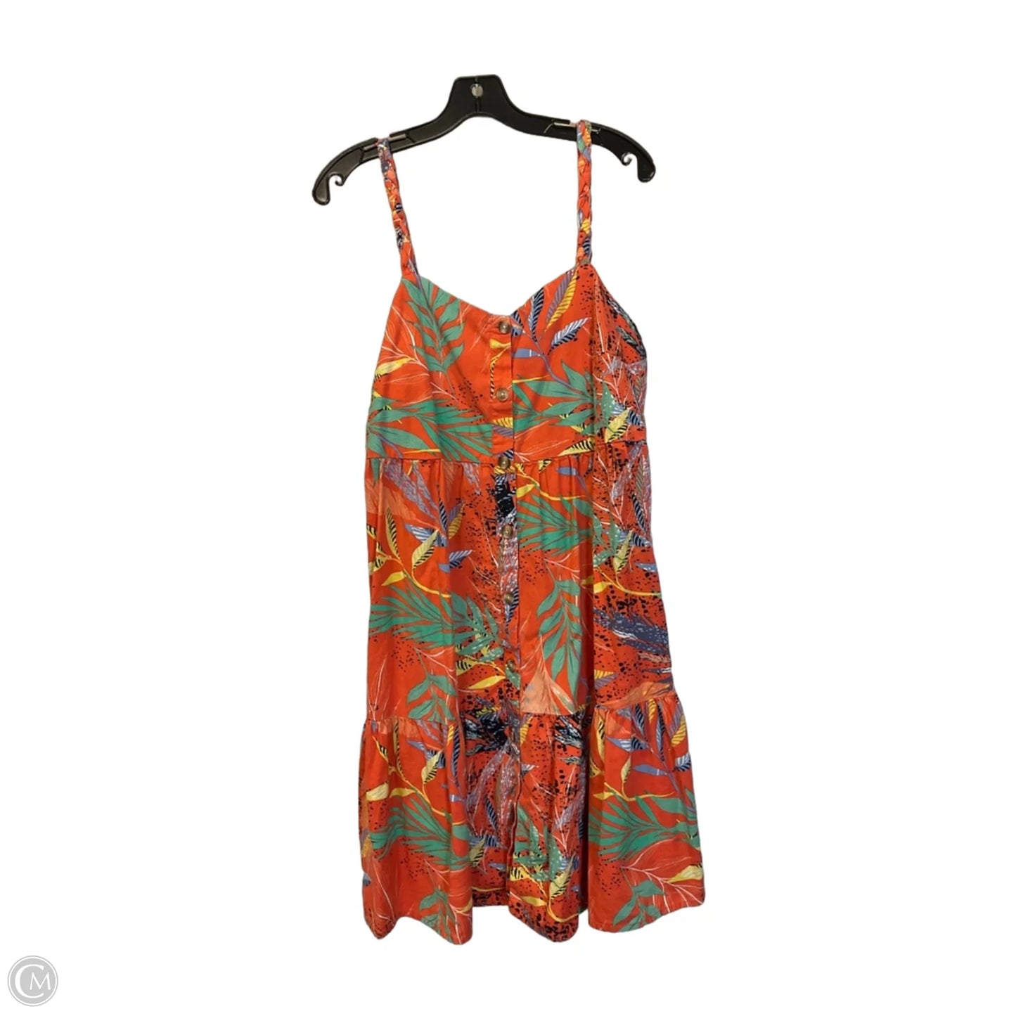 Dress Casual Short By Beachlunchlounge In Green & Tan, Size: L