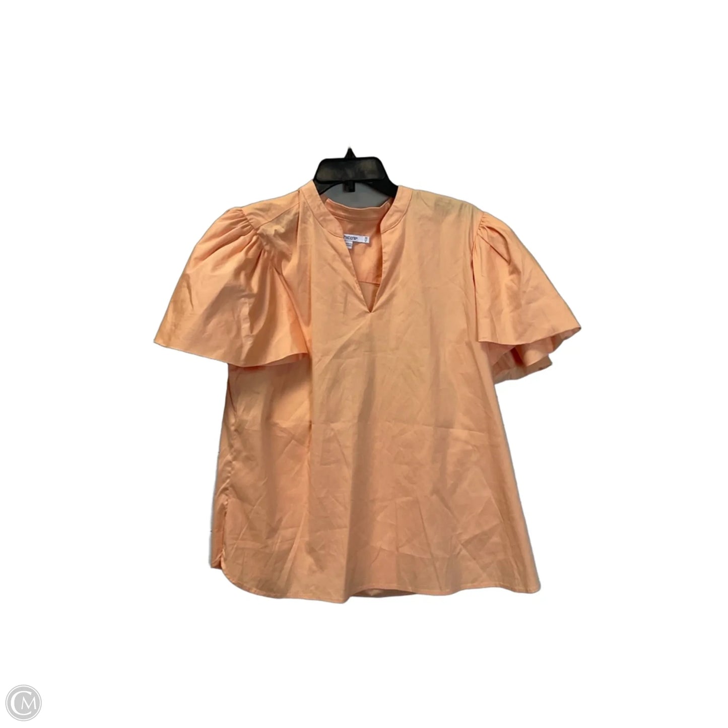 Top Short Sleeve By Chicos In Peach, Size: Xl