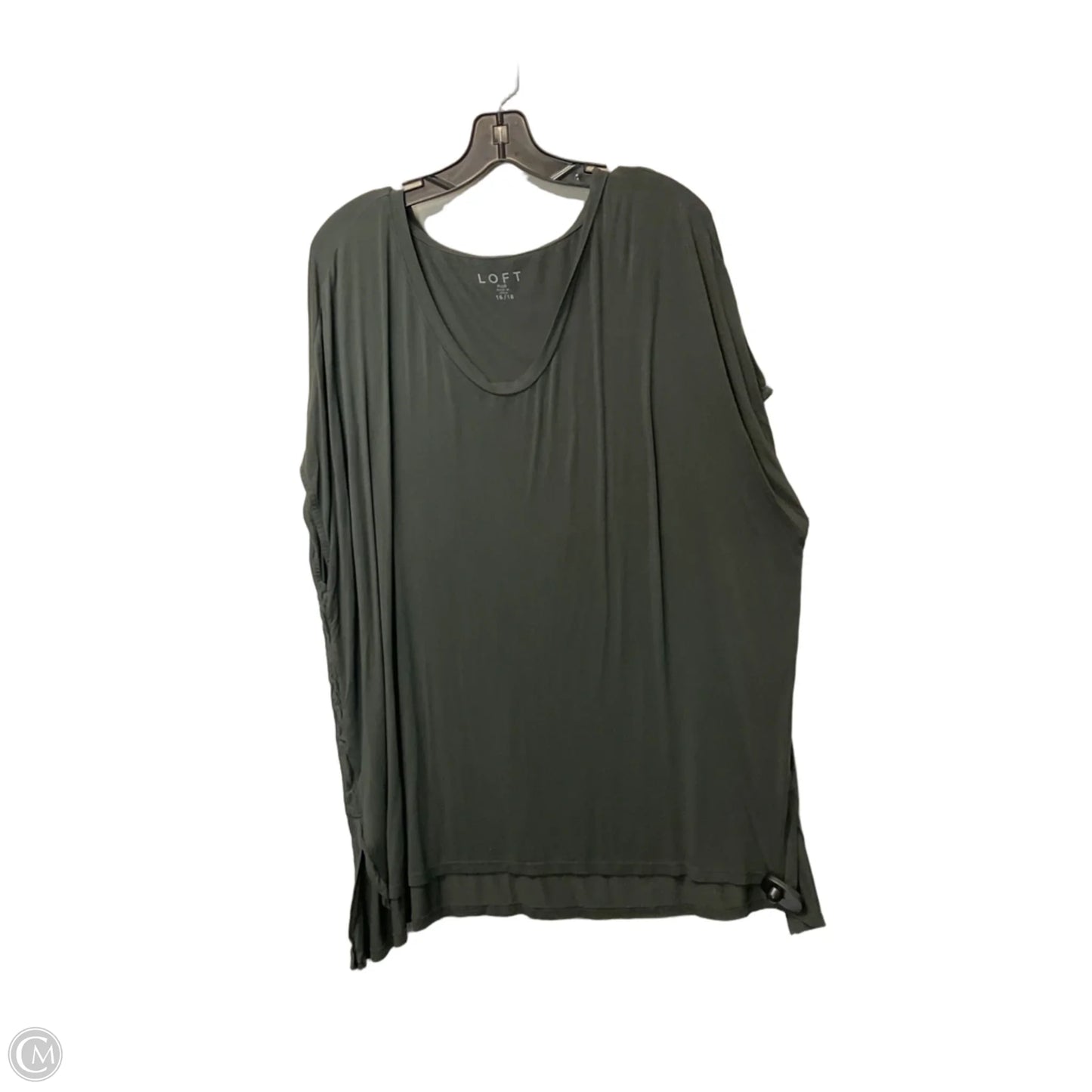Top Short Sleeve By Loft In Green, Size: 1x