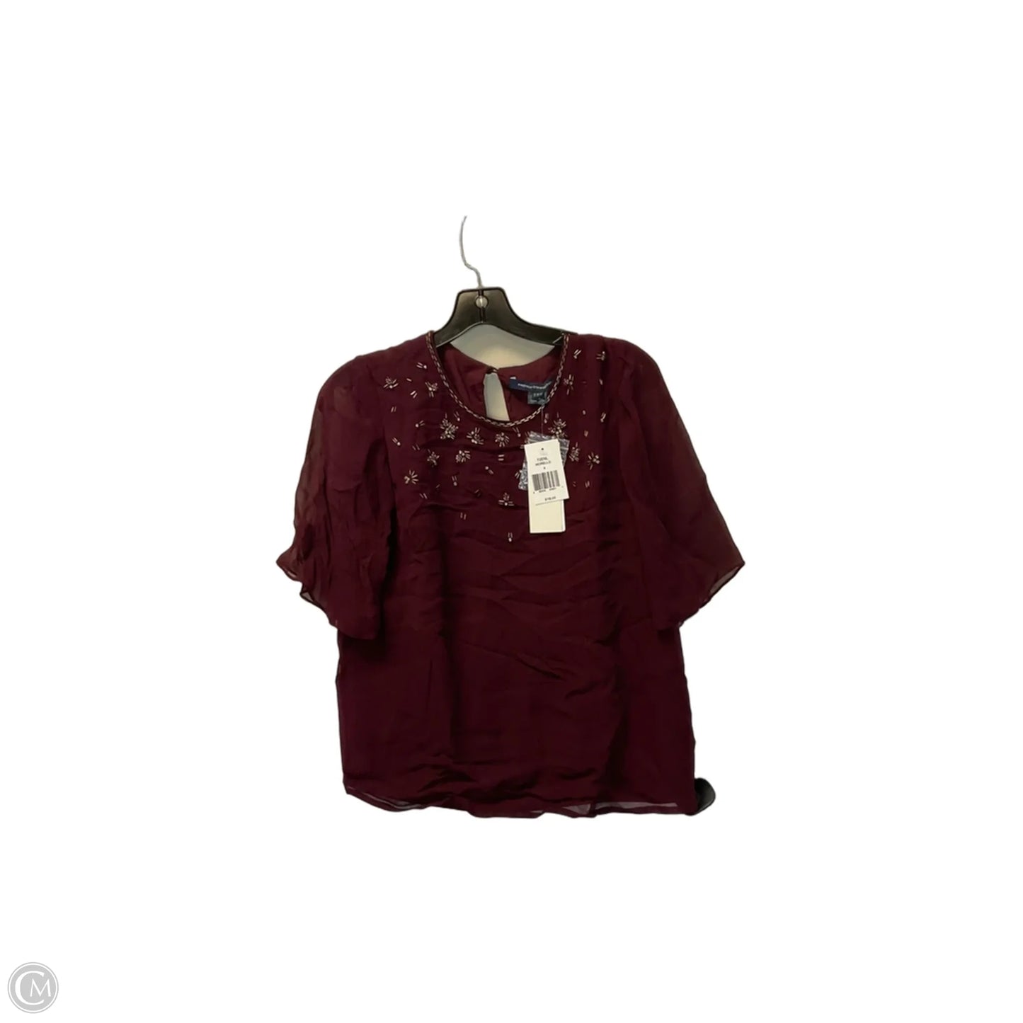 Top Short Sleeve By French Connection In Maroon, Size: 4