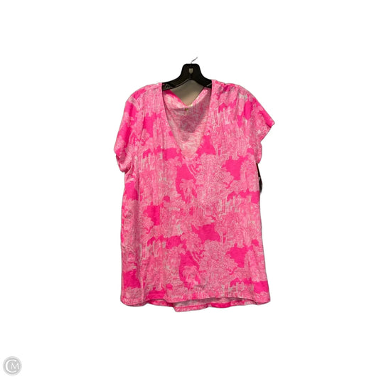 Top Short Sleeve Designer By Lilly Pulitzer In Pink, Size: Xl