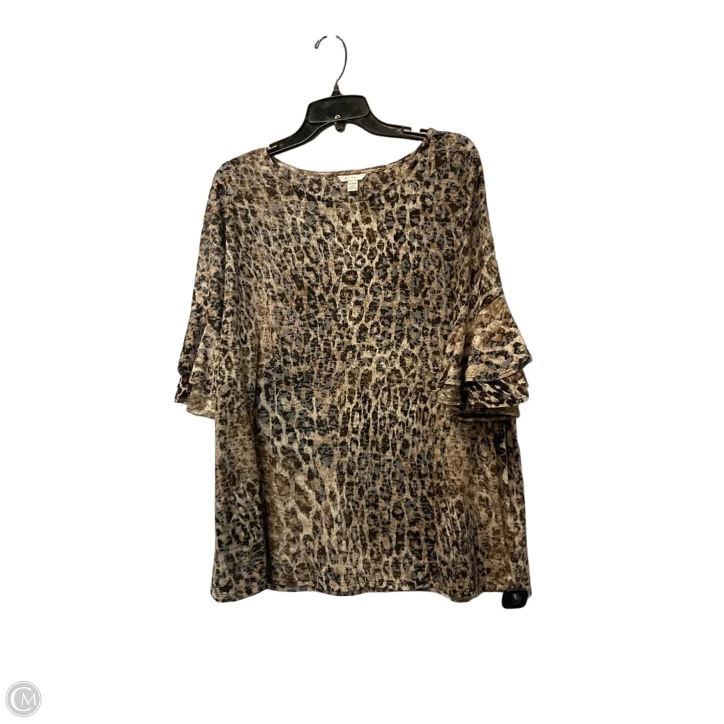 Top Short Sleeve By Cato In Animal Print, Size: 14