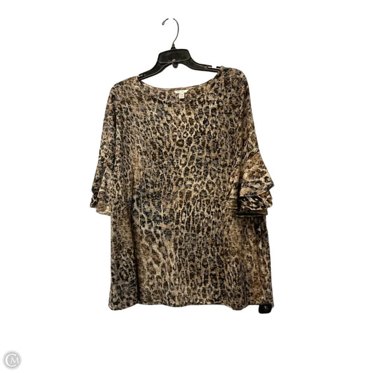 Top Short Sleeve By Cato In Animal Print, Size: 14