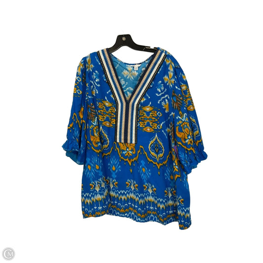 Top Short Sleeve By Cato In Blue, Size: 22