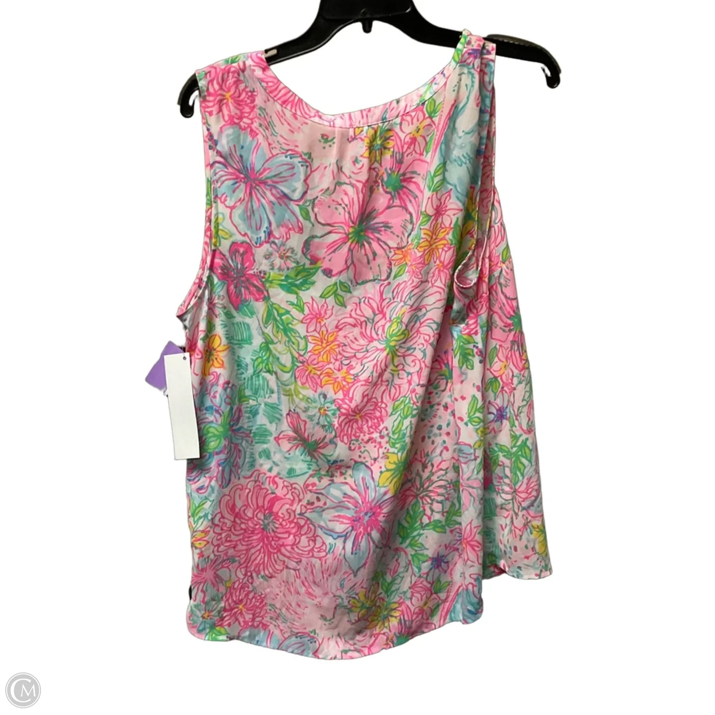Top Sleeveless Designer By Lilly Pulitzer In Green & Pink, Size: Xl