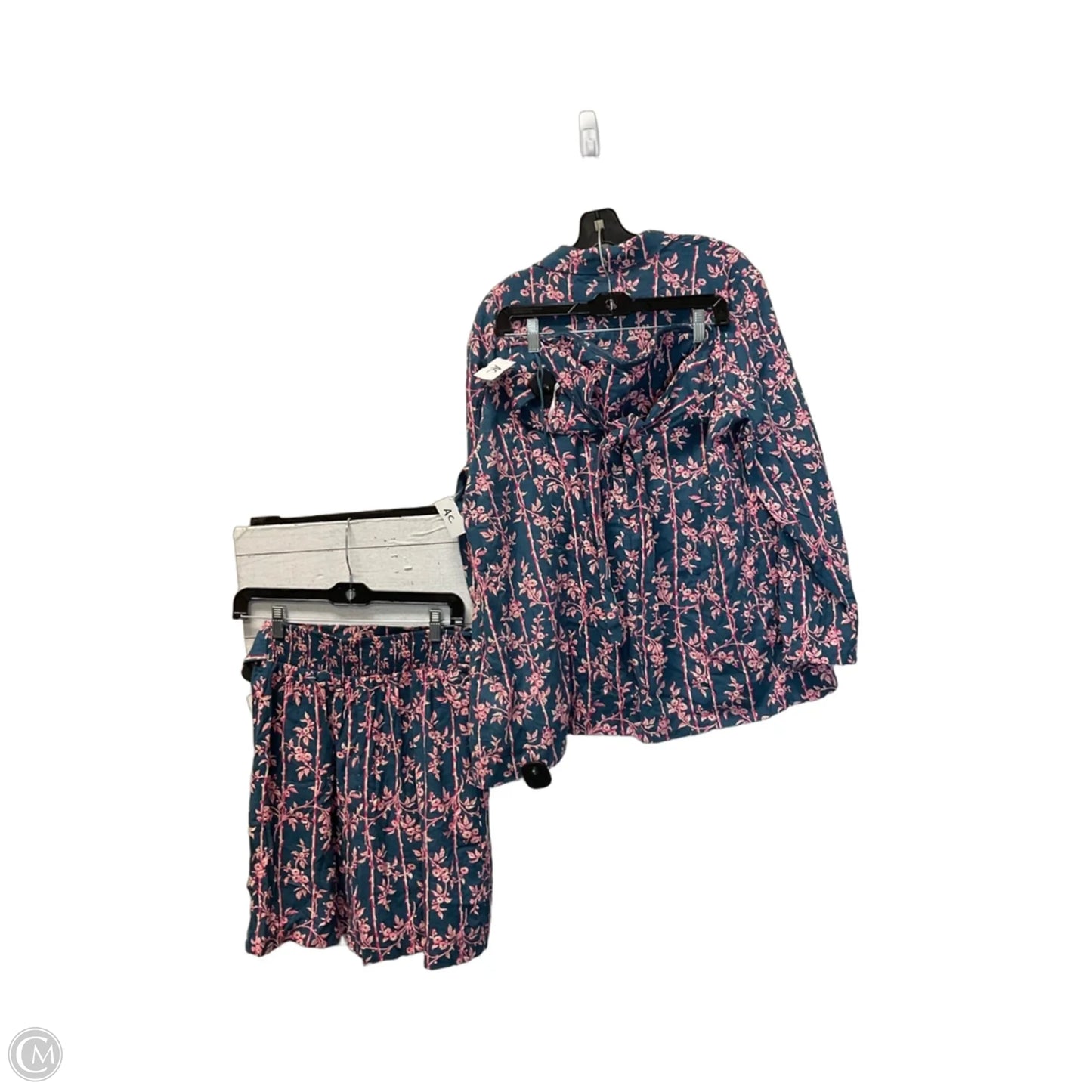 Skirt Suit 3pc By Free People In Blue & Pink, Size: M