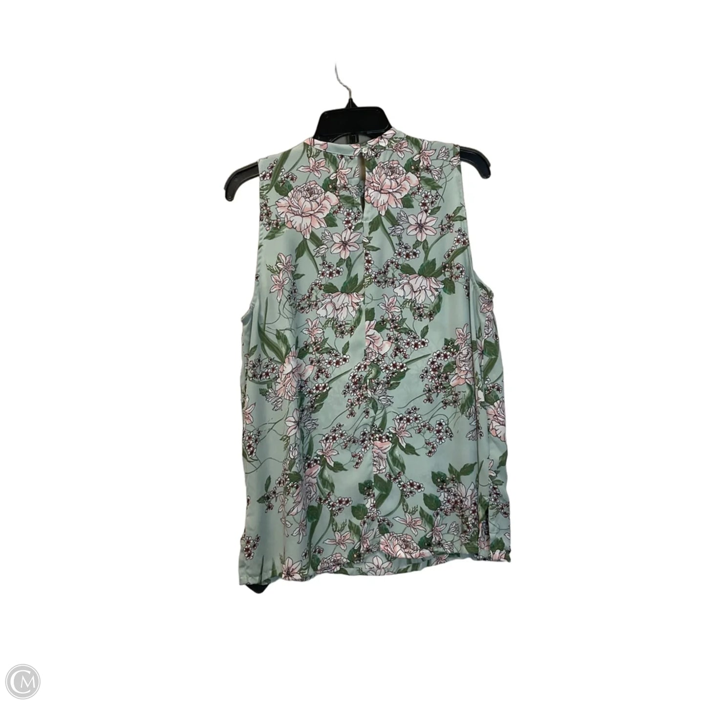 Top Sleeveless By Loft In Green & Pink, Size: L