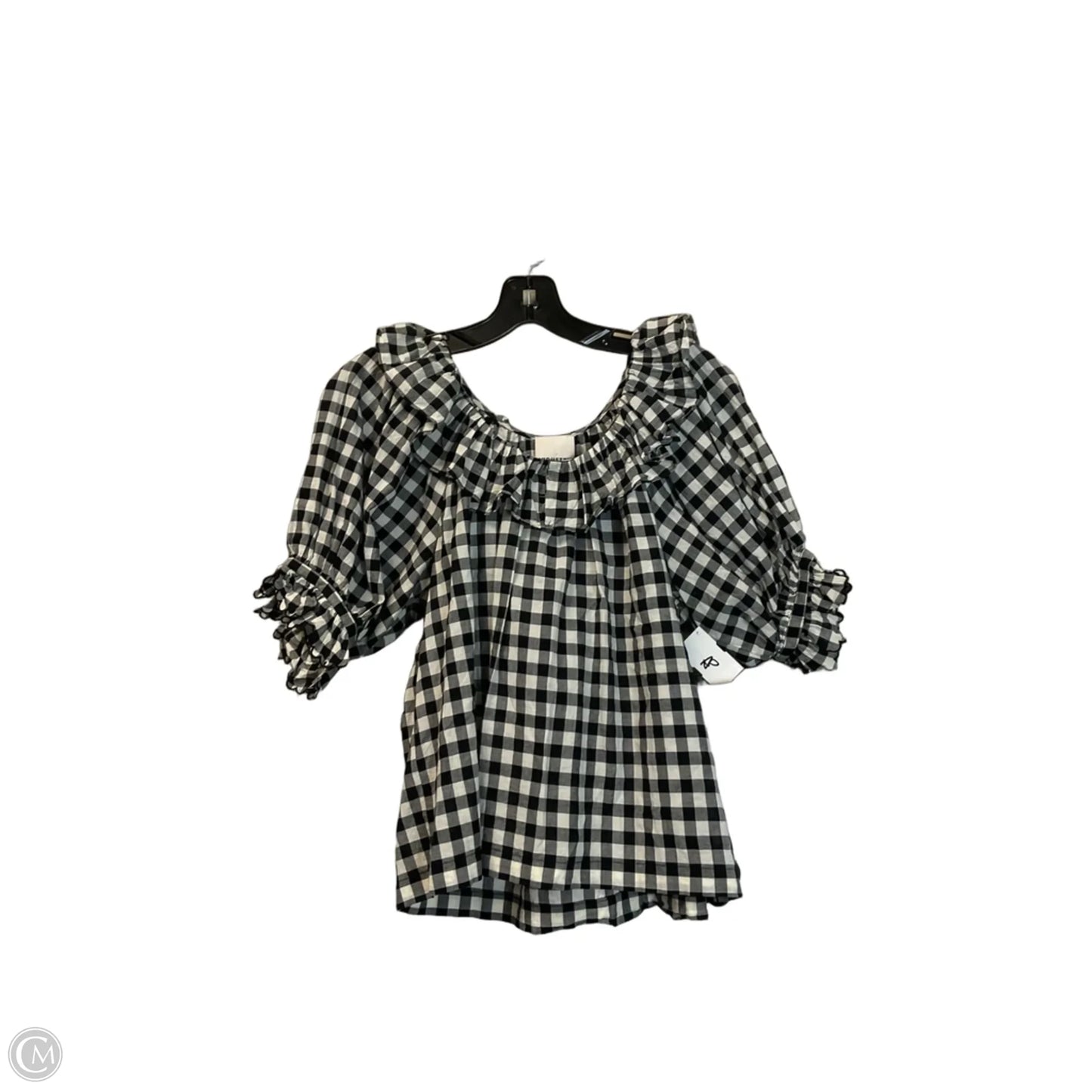 Top Short Sleeve By Industry In Plaid Pattern, Size: S