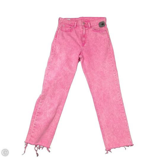 Jeans Straight By Gap In Pink Denim, Size: 10