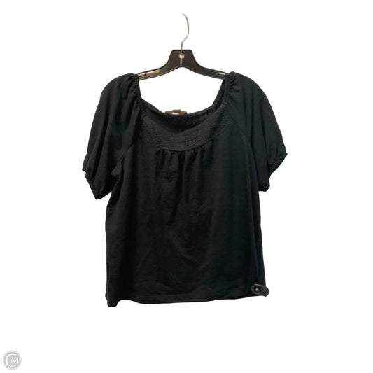 Top Short Sleeve Basic By Loft In Black, Size: M