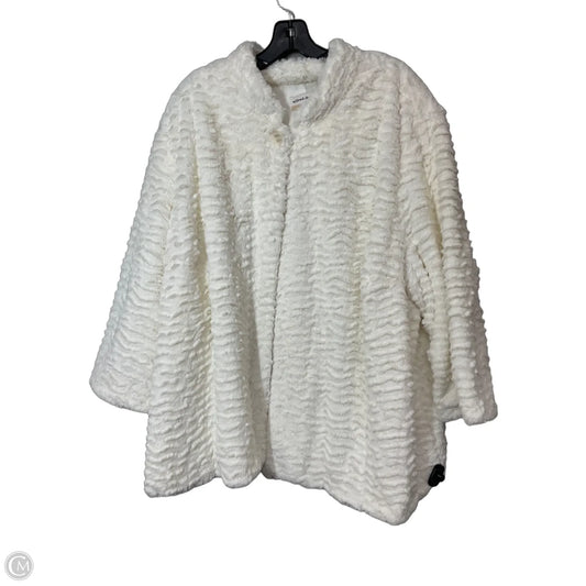 Coat Faux Fur & Sherpa By Alfred Dunner In White, Size: 2x