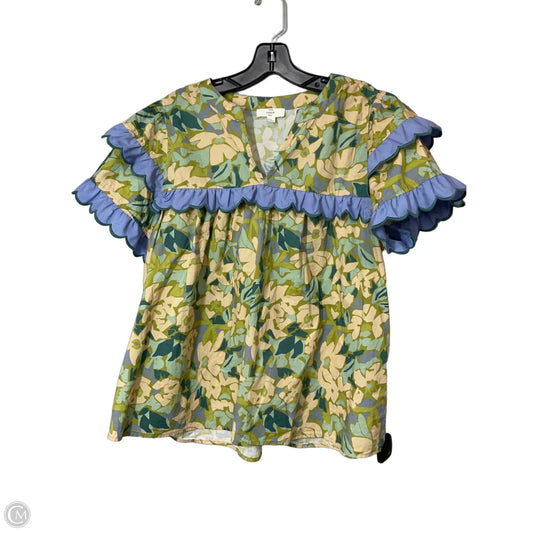 Top Short Sleeve By Entro In Blue & Green, Size: L