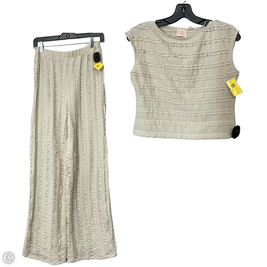 Pants Set 2pc By Good Luck Gem In Cream, Size: M