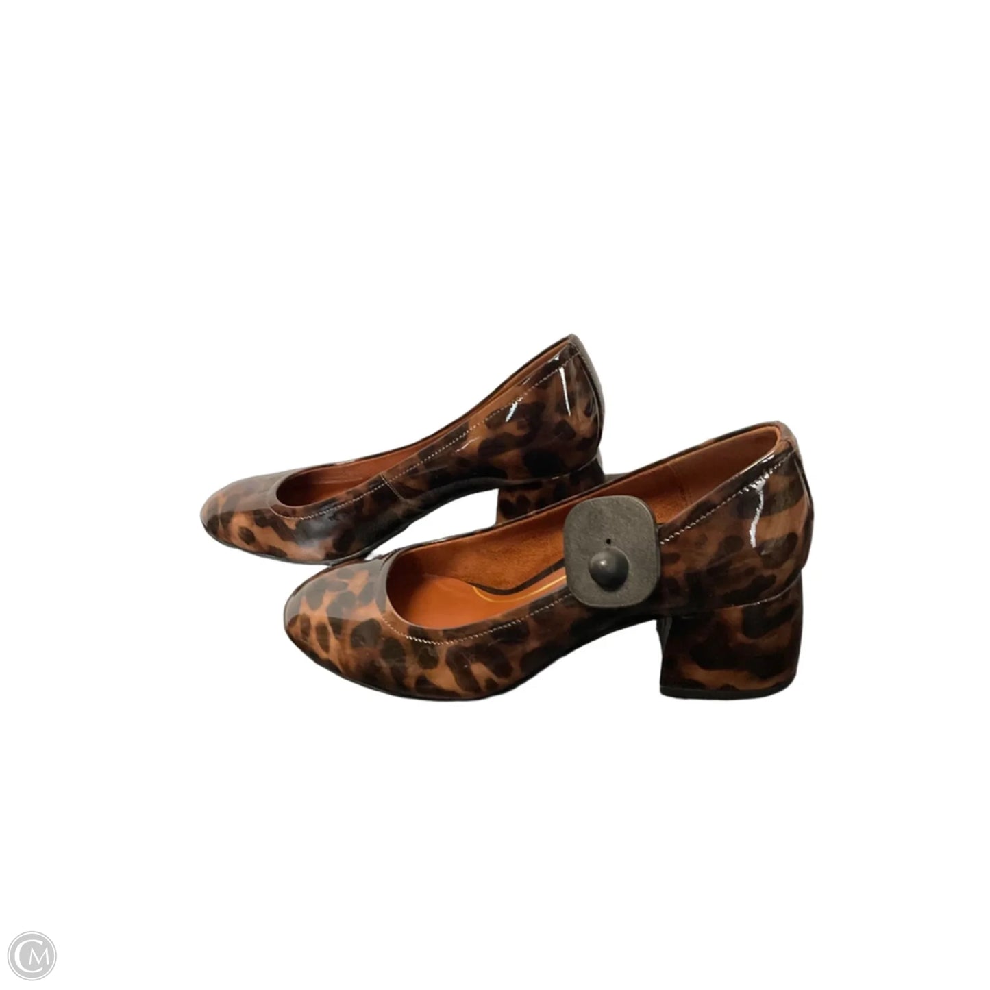 Sandals Heels Block By Vionic In Tortoise Shell Print, Size: 9.5