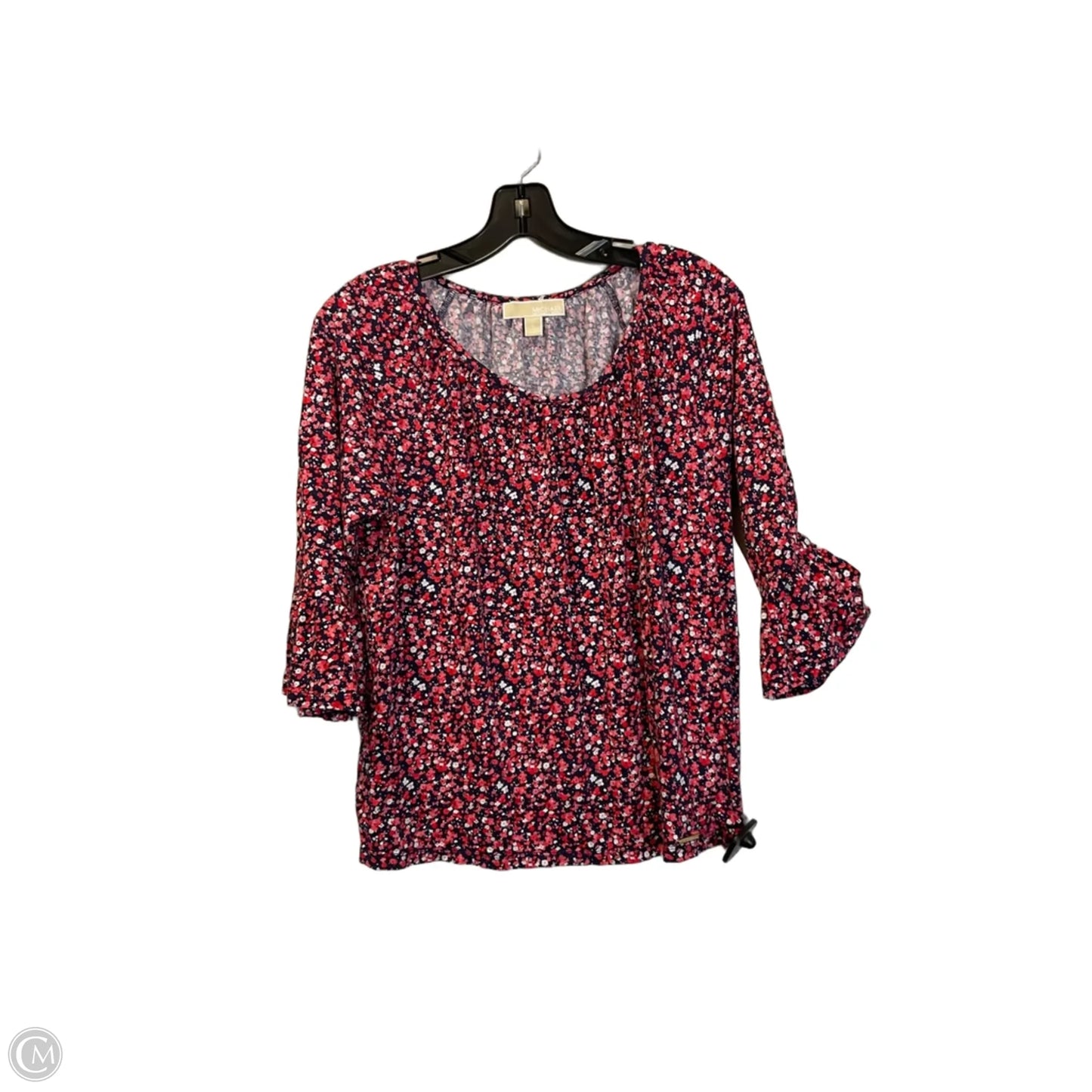 Top 3/4 Sleeve By Michael By Michael Kors In Floral Print, Size: L