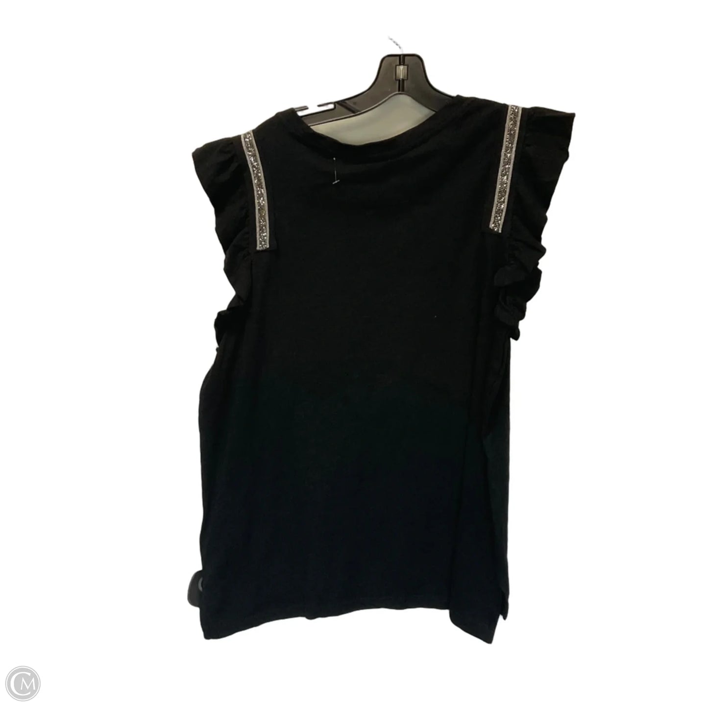 Top Short Sleeve By Nicole By Nicole Miller In Black, Size: Xl