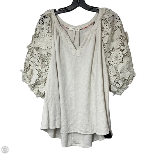 Top Short Sleeve By Umgee In Tan, Size: 2x