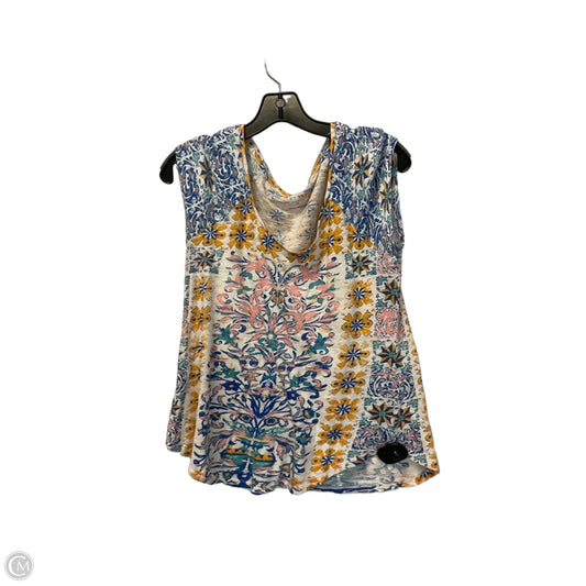 Top Short Sleeve Basic By Lucky Brand In Floral Print, Size: S