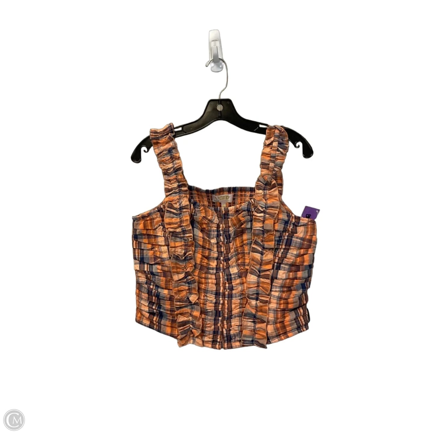 Top Sleeveless By Cmc In Plaid Pattern, Size: M