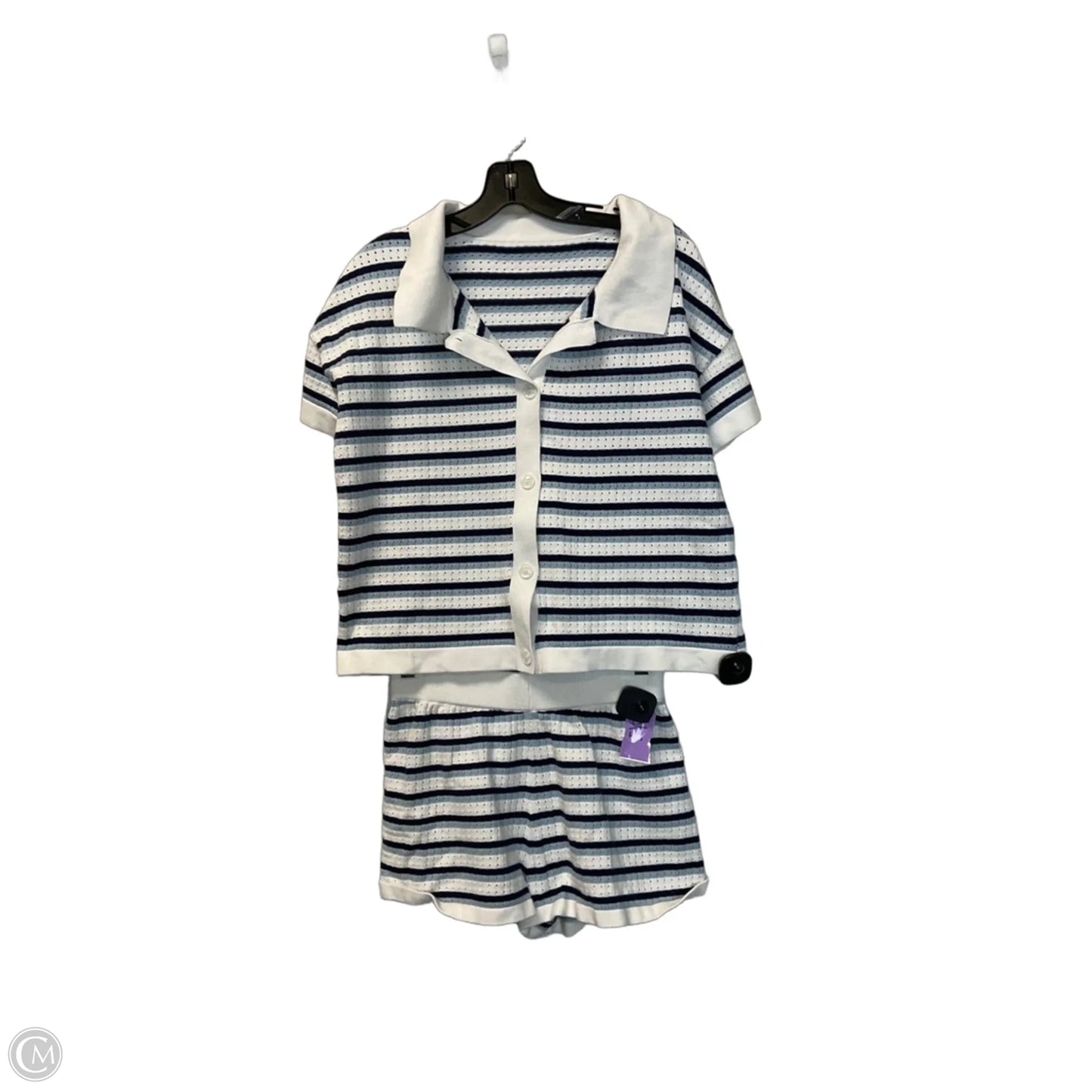 Shorts Set By Clothes Mentor In Blue & White, Size: L