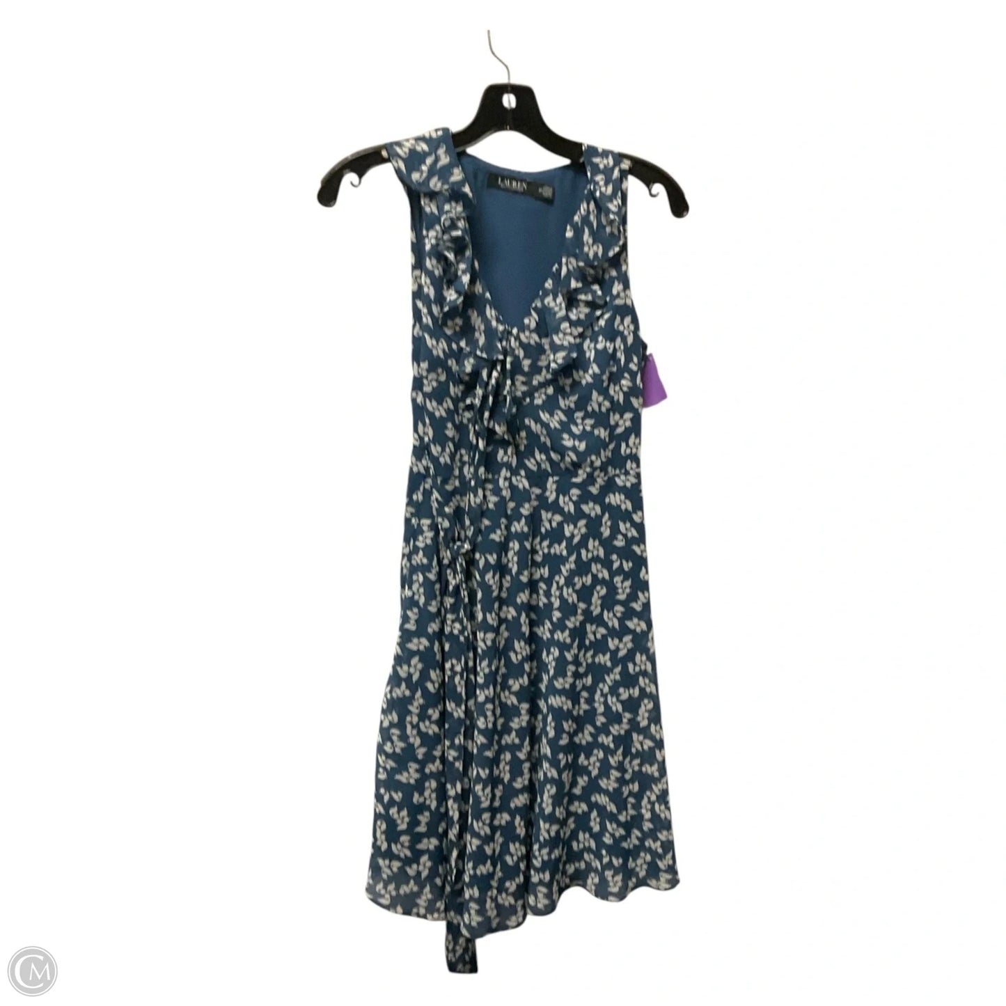 Dress Party Midi By Lauren By Ralph Lauren In Blue & White, Size: 2