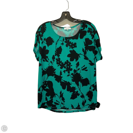 Top Short Sleeve By Calvin Klein In Teal, Size: S