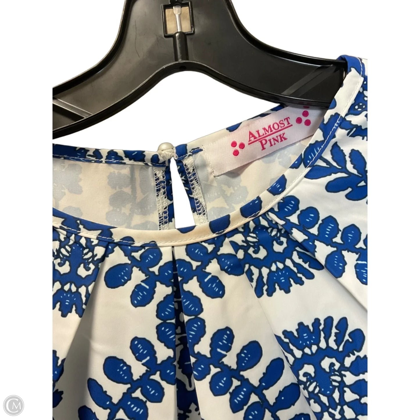 Top Sleeveless By Almost Pink In Blue & White, Size: Xl