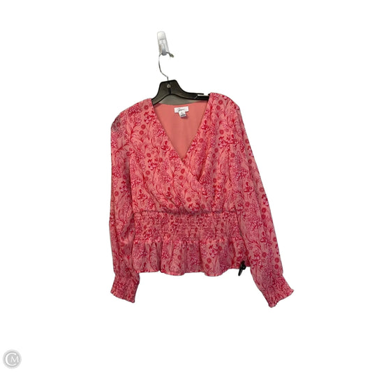 Top Long Sleeve By Japna In Pink, Size: S