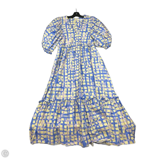 Dress Party Long By Hunter Bell In Blue & Cream, Size: L