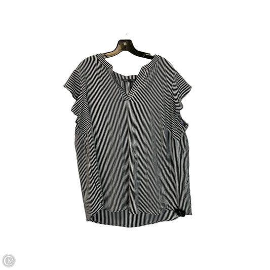 Top Short Sleeve By Adrianna Papell In Striped Pattern, Size: 2x