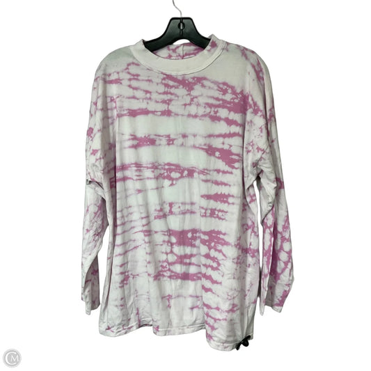 Top Long Sleeve By We The Free In Pink & White, Size: M